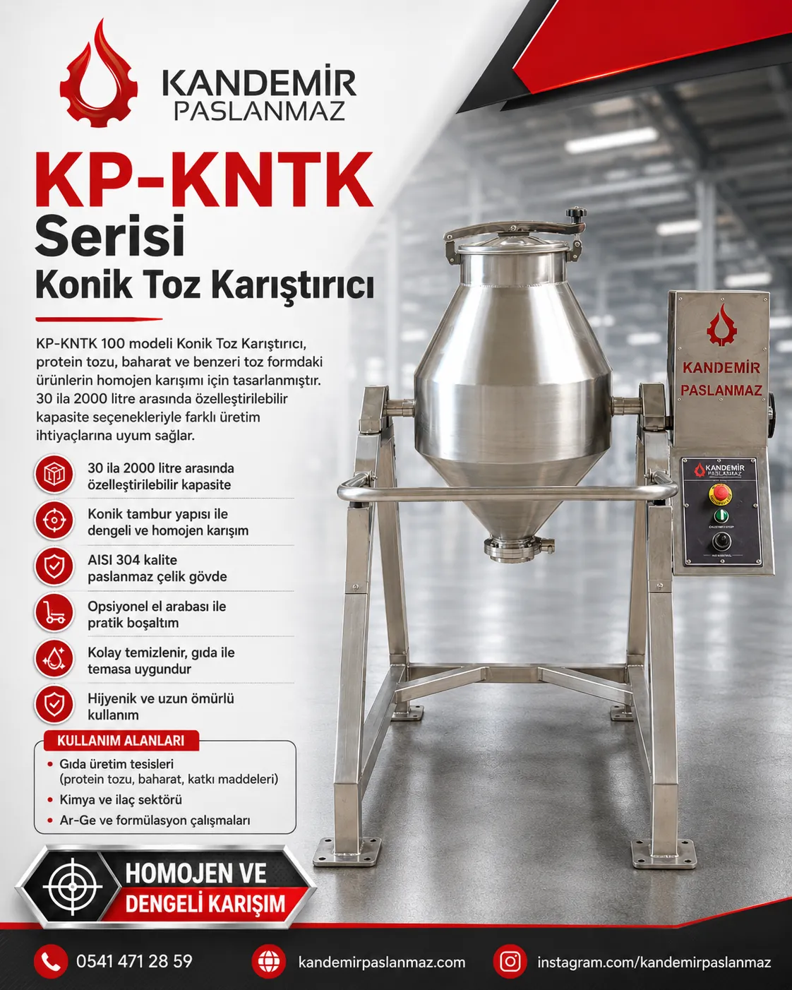Konik Toz Karıştırıcı ile Hijyenik ve Verimli Üretim Çözümleri