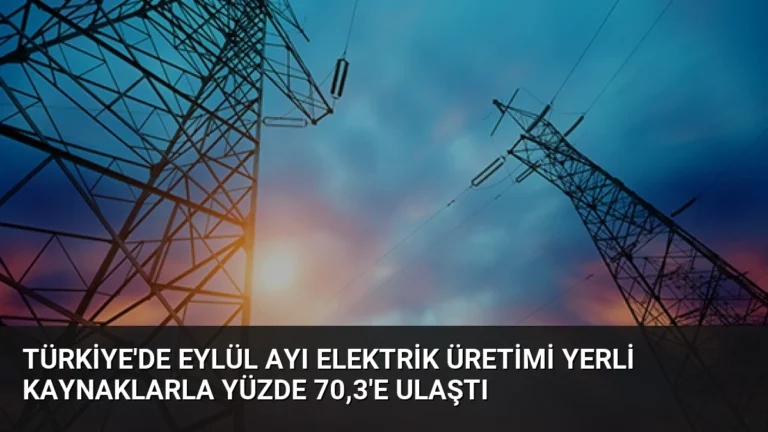 Türkiye’de Eylül Ayı Elektrik Üretimi Yerli Kaynaklarla Yüzde 70,3’e Ulaştı